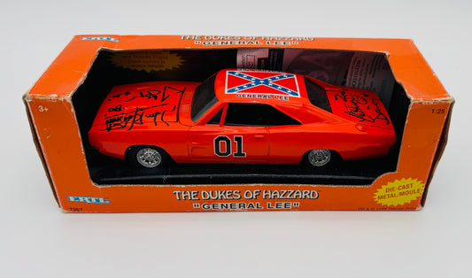Duke of Hazzard – autographed by John Schnider, Tom Wopat and Cathrine Bach aka Bo, Luke and Daisey