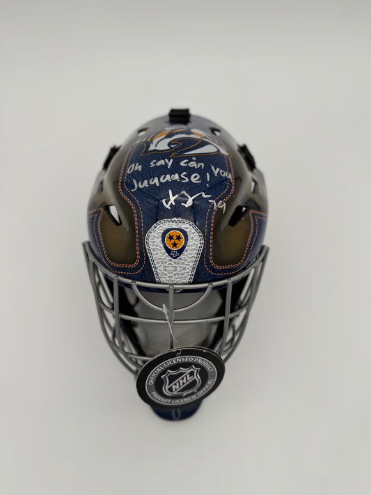 Nashville Predators - Juuse Saros  – Autographed full size replica goalie mask